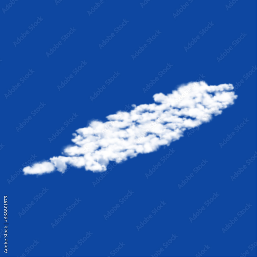Aufkleber clouds in the shape of a feather symbol on a blue sky background. a symbol consisting of clouds in t