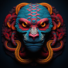 Mythical Hybrid Creature: Serpent-Monkey in 3D Style