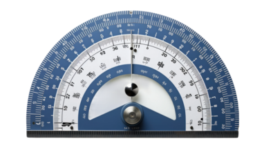 Precise Protractor Measurements on a Clear Surface or PNG Transparent Background.