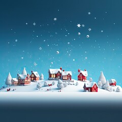 Fototapeta na wymiar Universal winter landscape with Christmas trees
