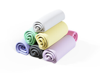 3d render of bathroom towel on white