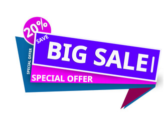 Special Offer banner design, blue and pink color, Vector Illustration with transparent background.Set of Editable minimal square banner template.