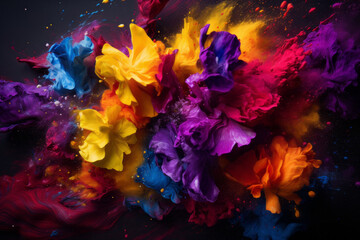 Splash of color paint, Colorful ink explosion background.