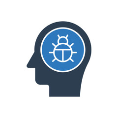 Virus Infected Mind And Brain Icon
