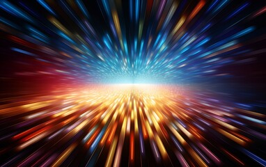 Fototapeta premium futuristic sci-fi vibrant light speed explosion