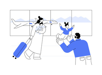 Family reunification abstract concept vector illustration.