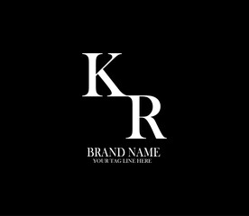 KR letter logo. Alphabet letters Initials Monogram logo. background with black
