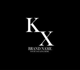 KX letter logo. Alphabet letters Initials Monogram logo. background with black