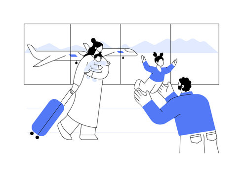 Family reunification abstract concept vector illustration.