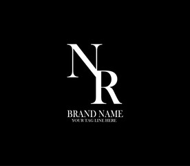 NR letter logo. Alphabet letters Initials Monogram logo. background with black