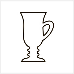 Doodle cappuccino mocha icon Drink cup isolated Vector stock illustration EPS 10