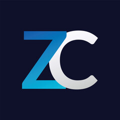 ZC Letter logo design vector template.