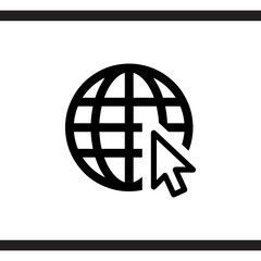 Internet icon vector. Website sign symbol vector. Go to web vector icon illustration isolated on white background