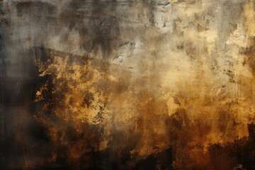 Abstract Grunge Background In Black And Gold Tones