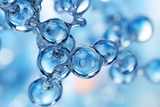 Abstract Design Of Clear, Light Blue Hyaluronic Acid Molecules