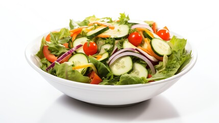 vegetable salad white background Generate AI 