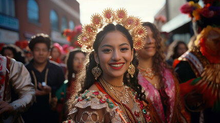 Celebration of the Day of the Virgin of Guadalupe with a mass ceremony in her honor on square of Basilica of Our Lady of Guadalupe - obrazy, fototapety, plakaty