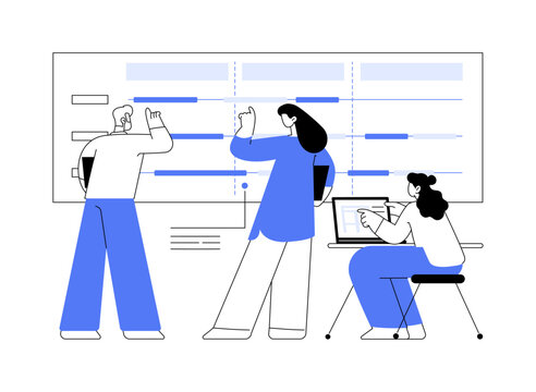 Project timeline abstract concept vector illustration.