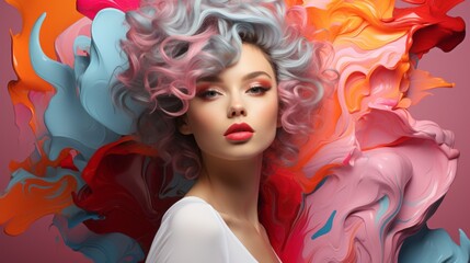 Fototapeta premium vivid portrait of a modern artist