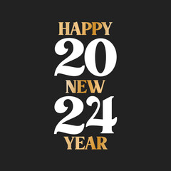 2024, Happy New Year, Happy 2024, New Years Greeting, Happy New Year, 2024 Text, New Year Text, Holiday Greeting Card, Vector Illustration Background