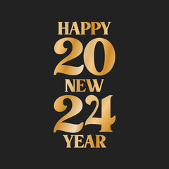 2024, Happy New Year, Happy 2024, New Years Greeting, Happy New Year, 2024 Text, New Year Text, Holiday Greeting Card, Vector Illustration Background