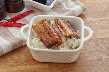 Roasred eel with steamed rice