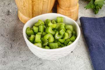 Vegan cuisine - Sliced celery stem