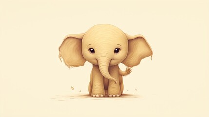  a small elephant with big ears standing in a field of grass.  generative ai