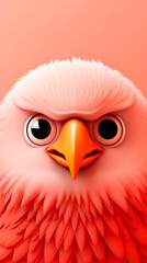 Fototapeta premium funny little eagle on a colored background,illustration. AI Generated