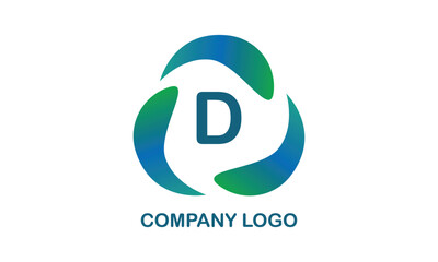 Modern, simple, colorful letter D logo. Vector monogram template, company brand, emblem, sign