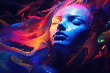 Abstract dream image using neon colors 