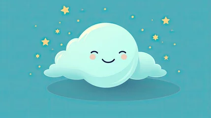 Dekokissen  a cartoon cloud with a smile on it's face.  generative ai © Nadia