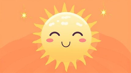  a cartoon sun with eyes closed and a smile on its face.  generative ai