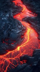 volcano with magma