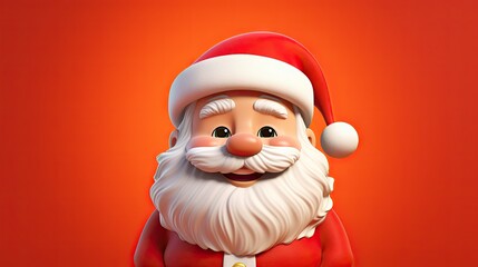  a santa claus figurine with a red background and a red background.  generative ai