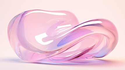  a pink object with a curved design on top of it.  generative ai