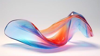  a colorful wave of flowing liquid on a white background with a light reflection.  generative ai