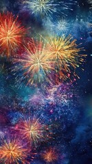 Fototapeta na wymiar colorful firework burst