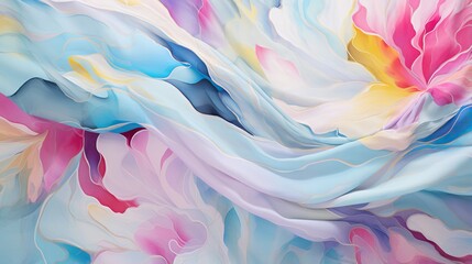  an abstract painting of a flower with a blue and pink background.  generative ai