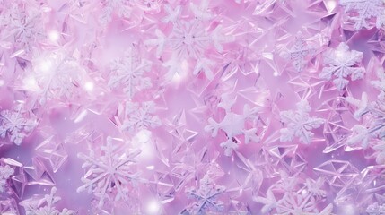  a very pretty pink background with snowflakes on it.  generative ai