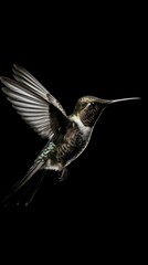 Fototapeta premium beautiful hummingbird on the black background