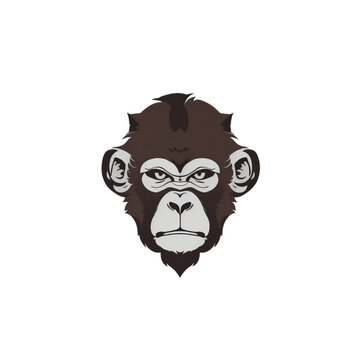 Monkey head logo PNG image transparent background