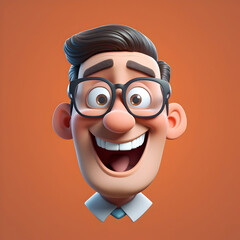 Isolated 3D Rendered cartoon icon of a young happy boy,  cute cartoon style boy with smile