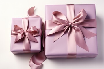 Gift box with satin ribbon and bow professional photography
