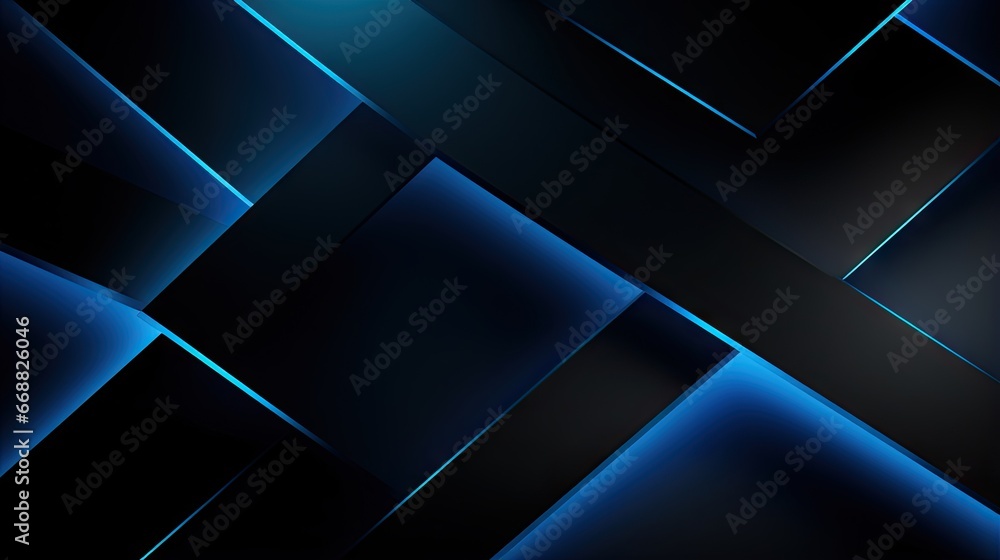 Poster a dark blue background with a diagonal design in the middle. generative ai
