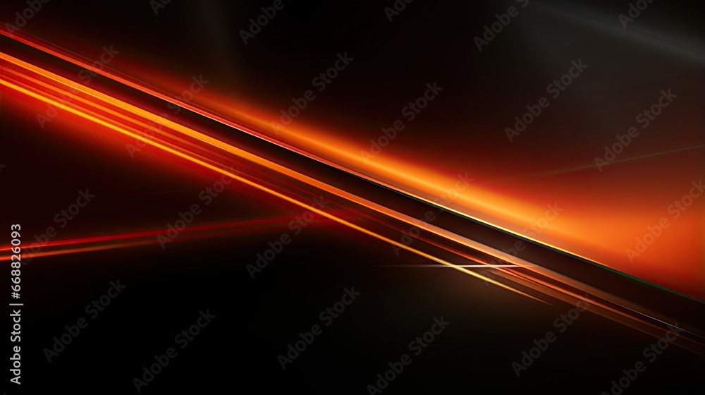 Poster a black and orange background with a diagonal line of light. generative ai