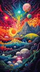 Obraz na płótnie Canvas colorful alien planet
