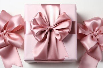 Gift box with satin ribbon and bow professional photography
