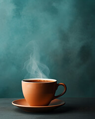 Cup of hot coffee minimalist