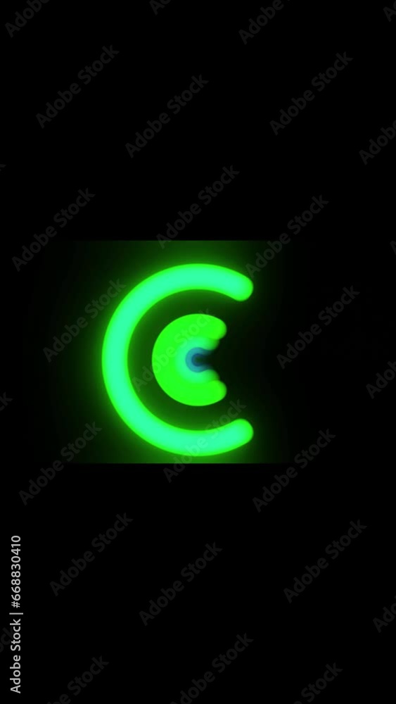 Poster abstract motion graphic design of green round circle light rotating in loop animation